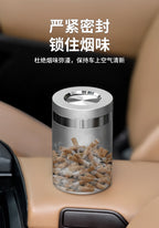 2025 new stainless steel car ashtray seal rotating car anti-ash flying cylinder large metal creative car
