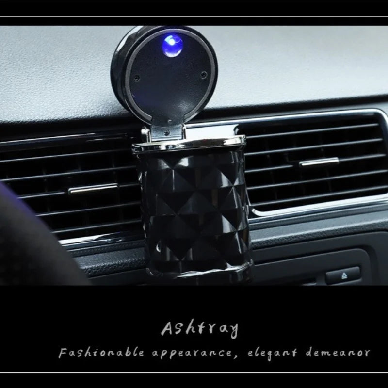 Car Cigarette Ashtray Cup With Lid With LED Light Portable Detachable Vehicle Ashtray Holder Cigarette Ashtray Auto Accessories