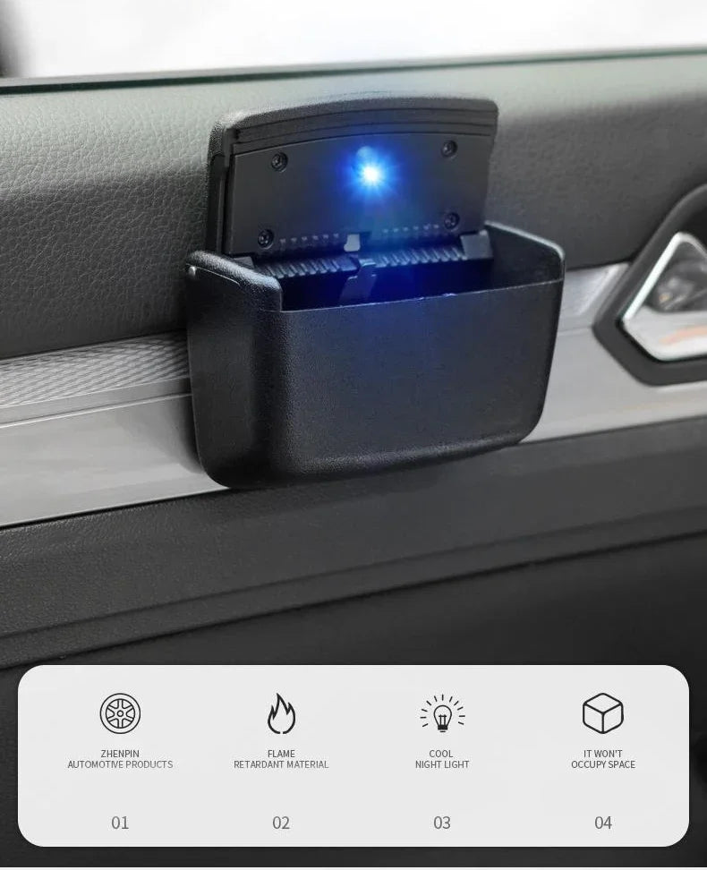 Universal Car Ashtray With Led Lights Auto Cigarette Smokeless Portable Ash Tray With Cover Creative Multi-function Car Supplies