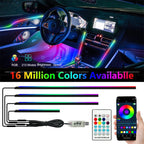 140cm USB Dreamcolor Acrylic Interior Car LED Strip Light with Wireless APP , 55’‘RGB Music Fiber Optic Car Ambient Lighting Kit
