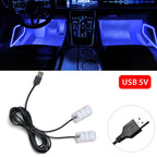 Led Car Foot Ambient Strip Light With USB Cigarette Auto Interior Ambient Decorative Lamps 12V Car Accessories