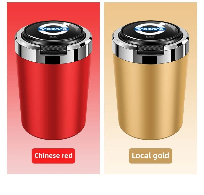 Car Ashtray Cigarette Butt Holder Container Accessories for Volvo XC40 XC60 XC90 S40 60 Portable One-Button Opening Car Ash Tray