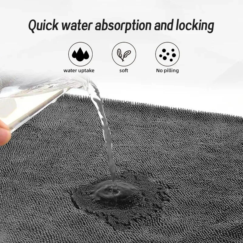 SEAMETAL Car Wash Towel 1200GSM Microfiber Double-Sided Ultra Absorbent Car Wash Cloth Cleaning Drying Towel Washing Accessories