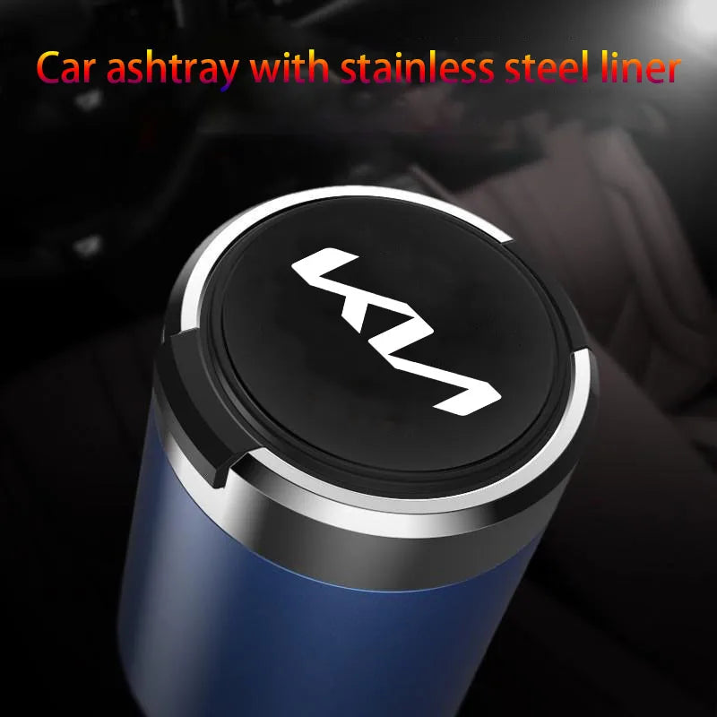 Car cigarette ashtray with cover with LED night light for KIA Sportage Forte Rio Ceed Picanto K5 K9 Sorento Carnival Stinger Nir