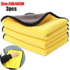 3PCs Microfiber Car Cleaning Towels Car Wash Drying Cloth Hemming Microfiber Towel Care Wash Cloth Car Detailing Accessories