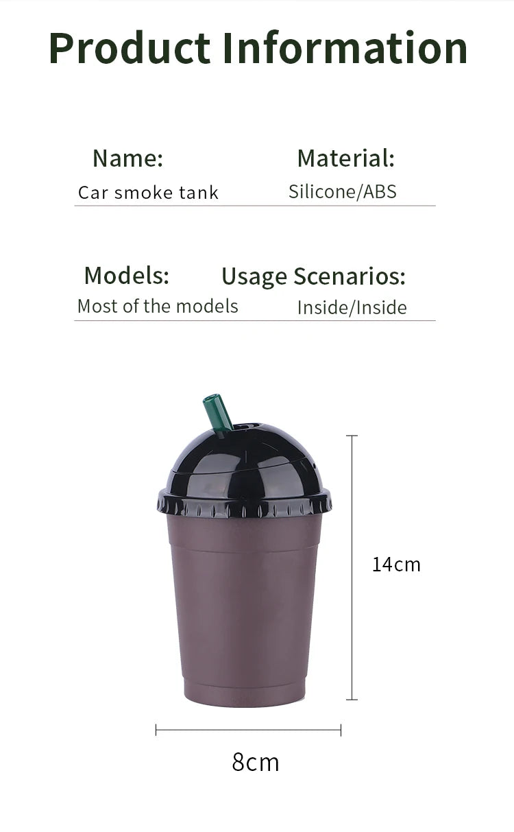 Coffee Cup Shaped On-Board Ashtrays Car Ashtray With Lid Portable Inner Liner High Flame Retardant For Cigars And Cigarettes