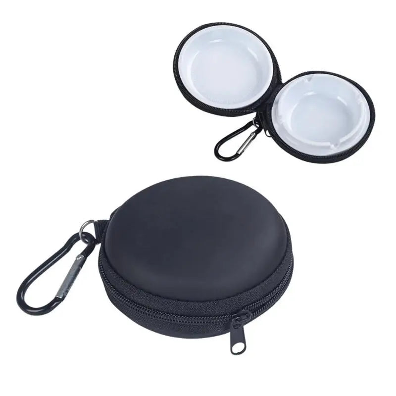 1PCS EVA New Lightweight EVA Portable Ashtray With Keychain Anti-smog Ashtray With Outer Bag Cover Car Travel Ashtray