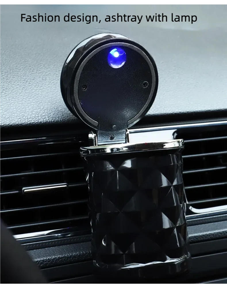 Car Cigarette Ashtray Cup With Lid With LED Light Portable Detachable Vehicle Ashtray Holder Cigarette Ashtray Auto Accessories