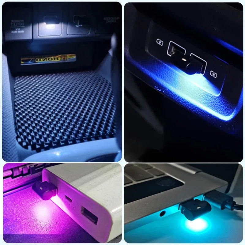 Wireless RGB Car Ambient Light, Mini USB Powered with App/Remote Control for Customizable Interior Atmosphere