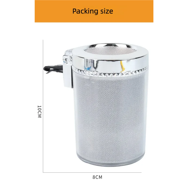 Car Ashtray With LED Light Airtight Lid Multifunctional Vehicle Cup Holder Air Vent Ashtray Trash Can Car Interior Decoration