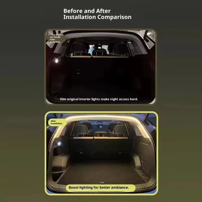 Automatic Sensing Car Trunk LED Light Strip High Brightness Ambient Light Interior Decoration Wiring Free Tailgate 2m/4m
