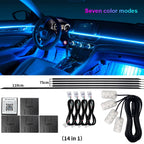 14/18 in 1 Led Acrylic Car Ambient Light RGB 64 213 Color Symphony Acrylic APP Streamer Atmosphere Lamp Kit One Zone Dual Zone