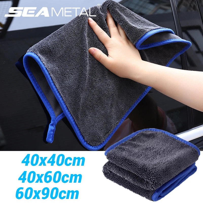 SEAMETAL Premium Car Cleaning Towel Thicked Microfiber Wash Towel Super Absorbent Drying Cloth Car Detailing Care Washing Tool