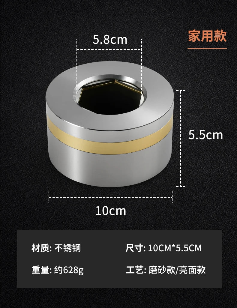 2025 new stainless steel car ashtray seal rotating car anti-ash flying cylinder large metal creative car