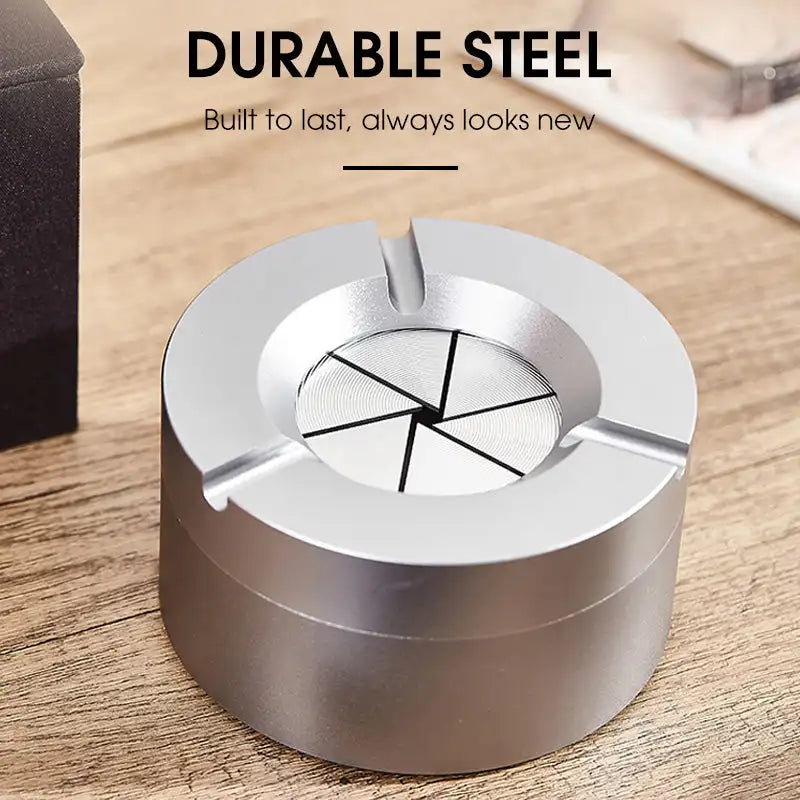 360° Stainless Steel Twist-Lock Ashtray, Windproof Odor-Proof & With Cigarette Holder for Car & Home, Smokeless Cigar Ashtray