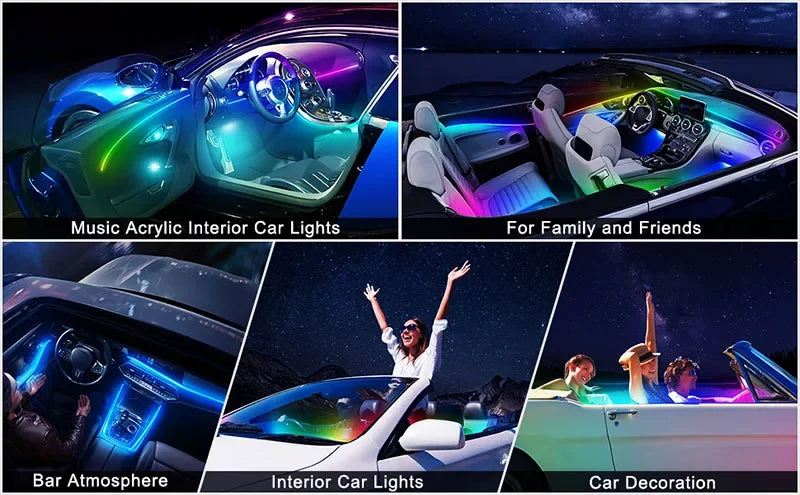 20 in1 New 2026 Smart Car Interior LED Ambient Lighting Welcome Mode Hidden Design Premium In Car Atmosphere Enhancement 64color