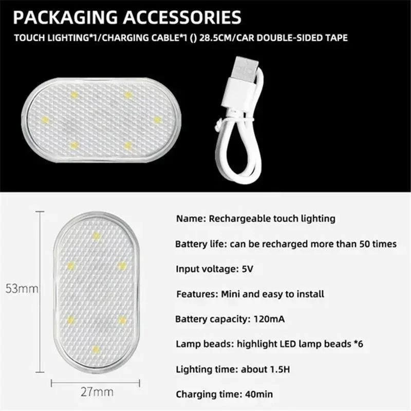 Wireless Led Lights for Car Interior, Car Led Lights Interior, USB Rechargeable Automotive Neon Accent Light Decorative Lamps