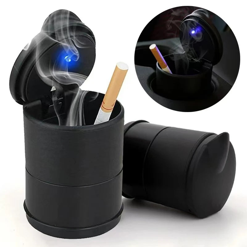 Portable Car LED Ashtray Universal Auto Ashtray Cigarette Ash Holders Cup Car Interior Decor Auto Accessories Interior 7x7x10CM