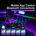 14/18 in 1 Led Acrylic Car Ambient Light RGB 64 213 Color Symphony Acrylic APP Streamer Atmosphere Lamp Kit One Zone Dual Zone