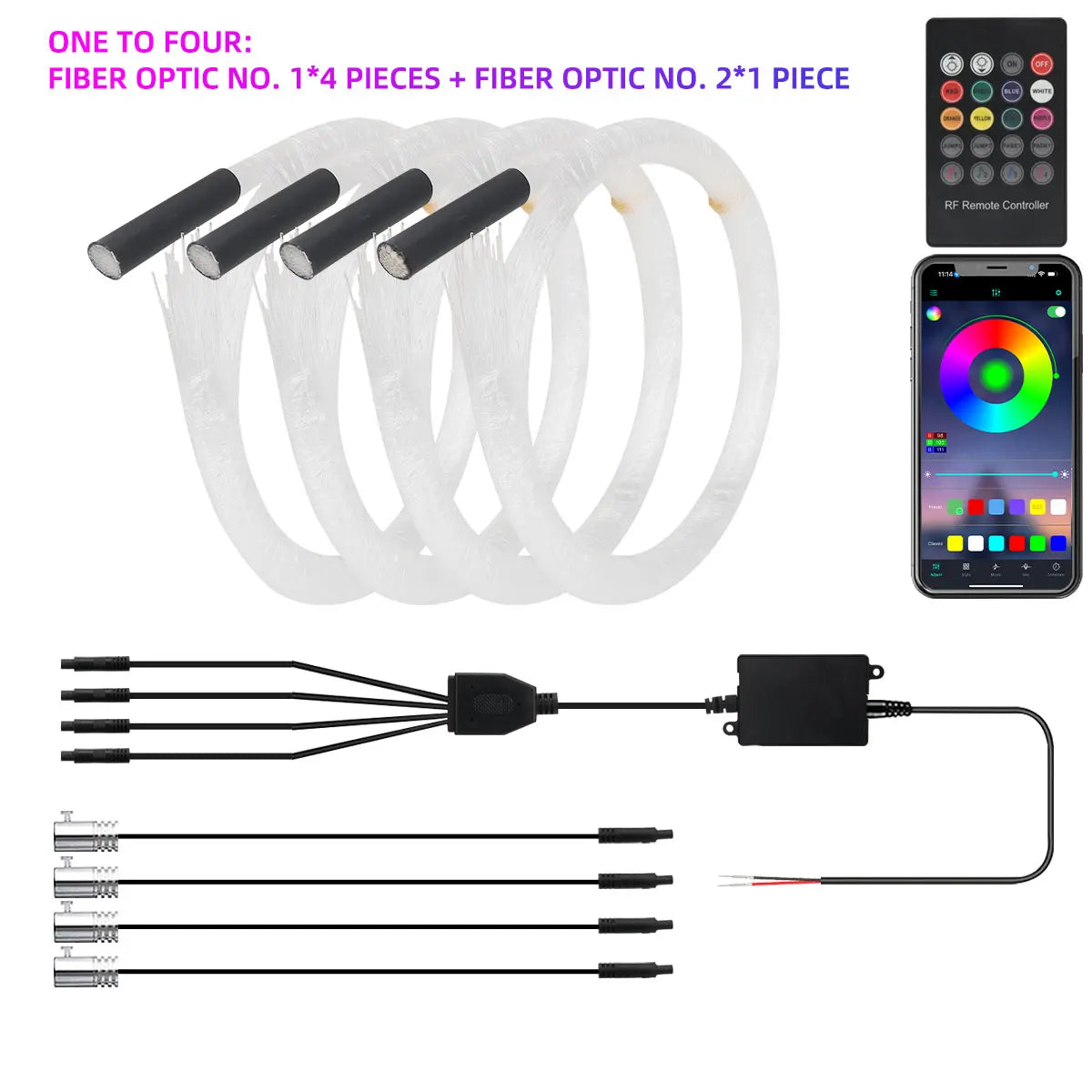 Car Roof Star Light RGB Interior ambient light APP Remote Control Fiber Optic Star Ceiling Light Starry Sky ceiling for Car Home