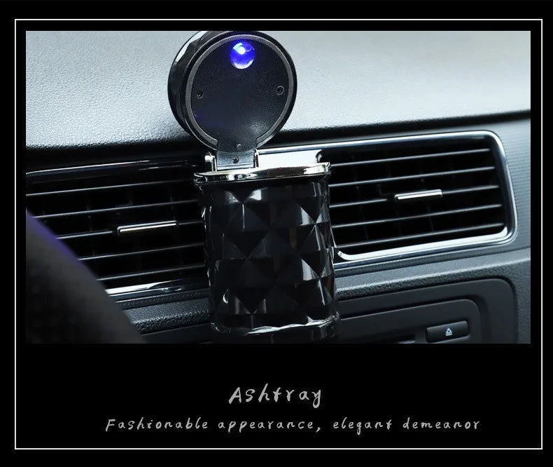 Car Cigarette Ashtray Cup With Lid With LED Light Portable Detachable Vehicle Ashtray Holder Cigarette Ashtray Auto Accessories