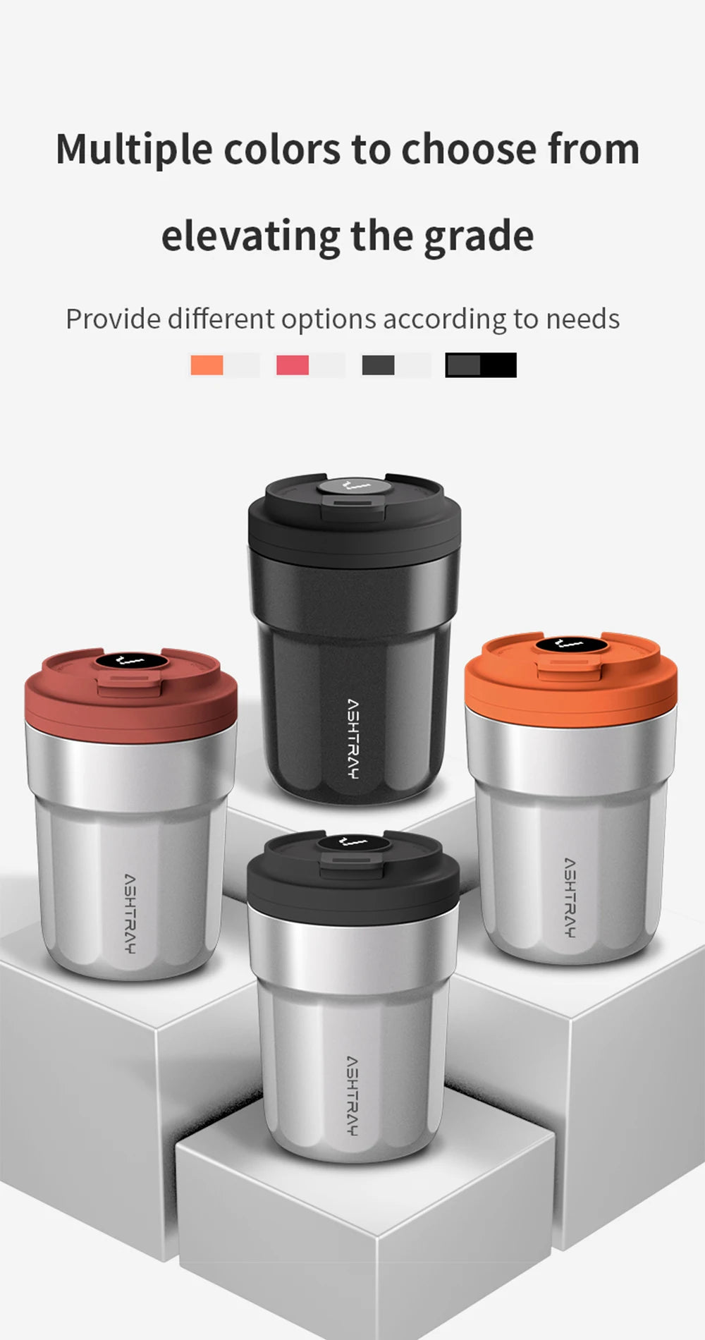 1PC Car Ashtray Creative Coffee Cup Ashtray With Lid LED Light Garbage Storage Container Car Interior Auto Decor Accessories