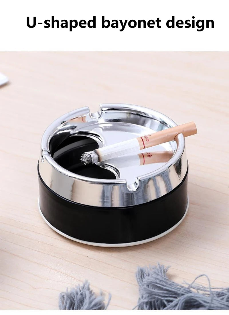 1PC Car Ashtray Sealed Stainless Steel Rotating Ashtray with Lid Windproof Thickened Car Dust Storage Box Home Office Ashtray