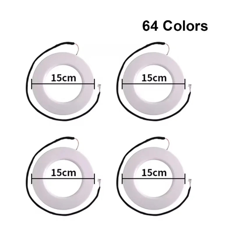 18/22 in 1 Car Hidden Ambient Light Neon Symphony RGB Rainbow Backlight Smoke Matt Black Acrylic Ambient Matt Lamp 12V Dual Zone