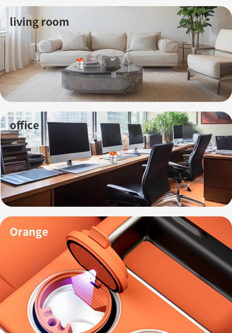 New Car Ashtray Creative Coffee Cup Style Car Ashtray with Lid 7 Color LED Light Metal Lining & ABS Shell Garbage Storage Cup