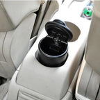 Car Cigarette Ashtray Cup With LED Light Alloy Ash Tray Aluminum Cup Smokeless Portable Detachable Vehicle Ashtray Holder