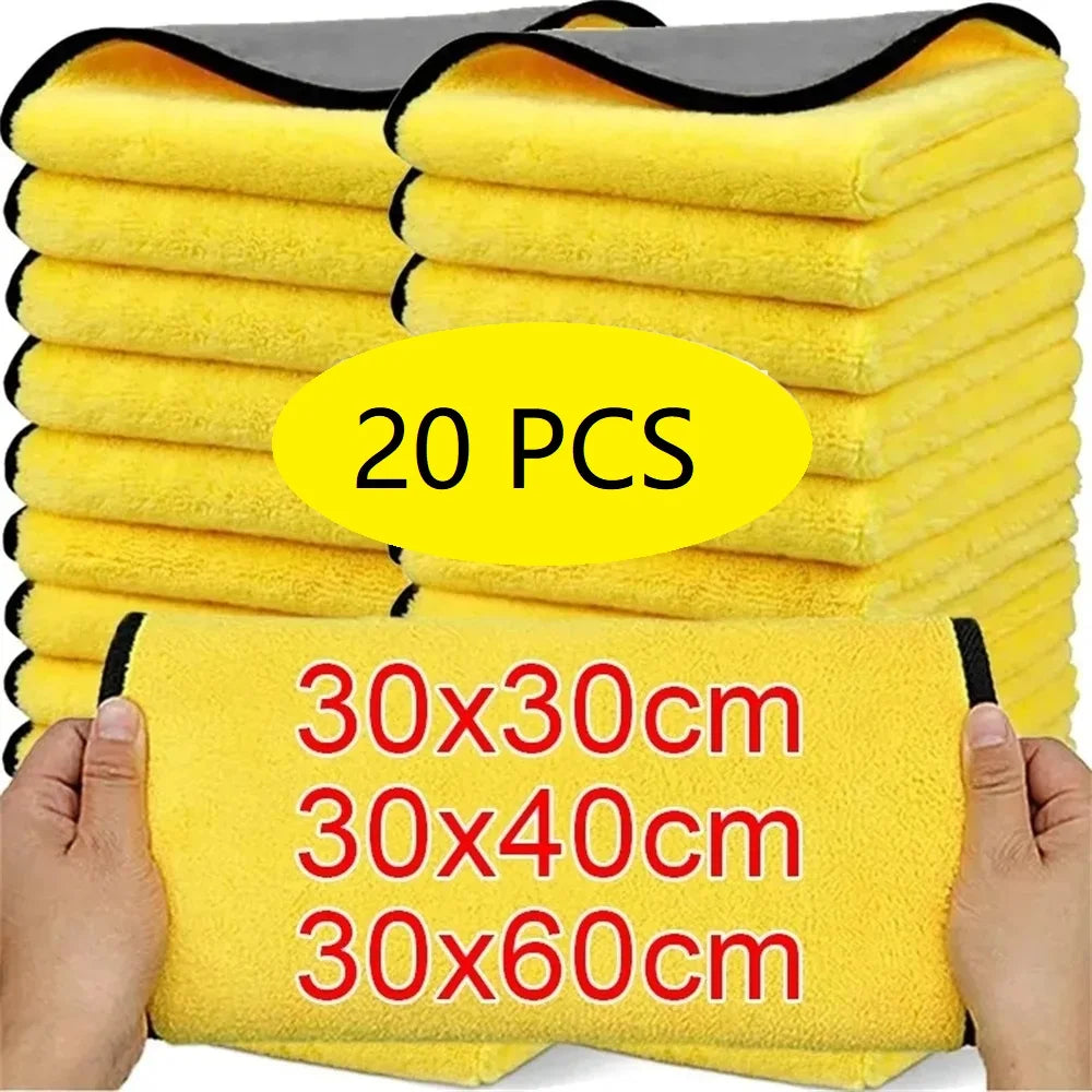 Double Sides Car Microfiber Cloths Super Absorbent Washing Drying Cleaning Towels Auto Detailing Towel Rags Clean Tool