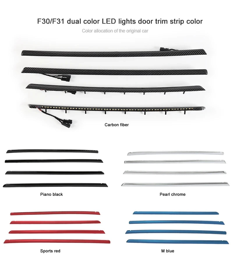 F30 F31 2 Colors Car Interior Door Trims Ambient Light LED Light Orange/Blue Color for Bmw 3 Series 2-color Ambient Light
