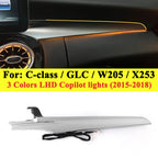 3/64 Color For Mercedes-Benz C/GLC class W205 X253 LHD Co-pilot Led Neon Ambient Light Passenger Atmosphere Lamp Dashboard 15-21
