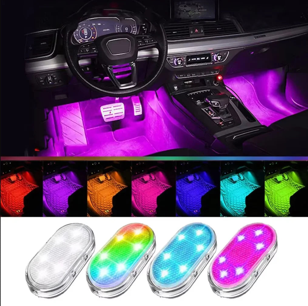 Wireless Led Lights for Car Interior, Car Led Lights Interior, USB Rechargeable Automotive Neon Accent Light Decorative Lamps