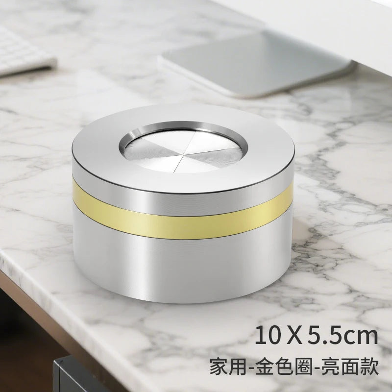 2025 new stainless steel car ashtray seal rotating car anti-ash flying cylinder large metal creative car
