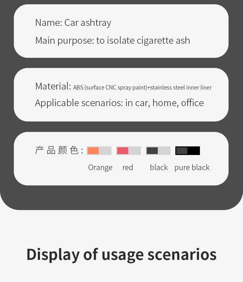 New Car Ashtray Creative Coffee Cup Style Car Ashtray with Lid 7 Color LED Light Metal Lining & ABS Shell Garbage Storage Cup