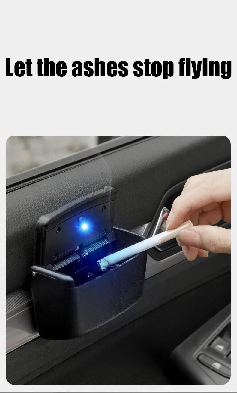 Universal Car Ashtray With Led Lights Auto Cigarette Smokeless Portable Ash Tray With Cover Creative Multi-function Car Supplies