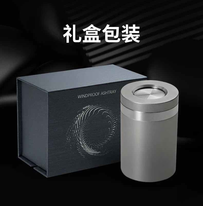 2025 new stainless steel car ashtray seal rotating car anti-ash flying cylinder large metal creative car