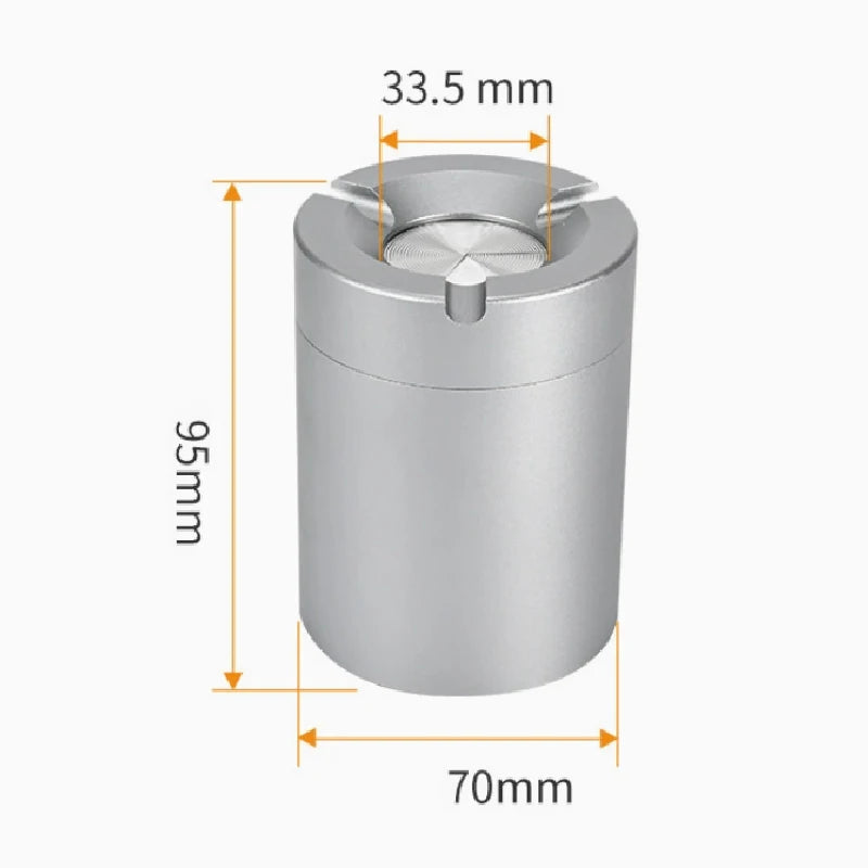 360° Stainless Steel Twist-Lock Ashtray, Windproof Odor-Proof & With Cigarette Holder for Car & Home, Smokeless Cigar Ashtray