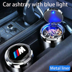 Car ashtray with blue LED light for BMW M E46 E90 E60 F01 F10 F20 F30 E36 E39 E87 M1 M2 M3 M5 X1 X3 X4 X5 X6 X7 G01 G02 G05 G30