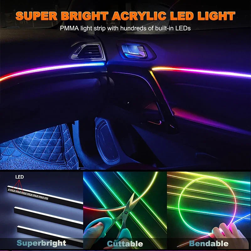 20 in1 New 2026 Smart Car Interior LED Ambient Lighting Welcome Mode Hidden Design Premium In Car Atmosphere Enhancement 64color