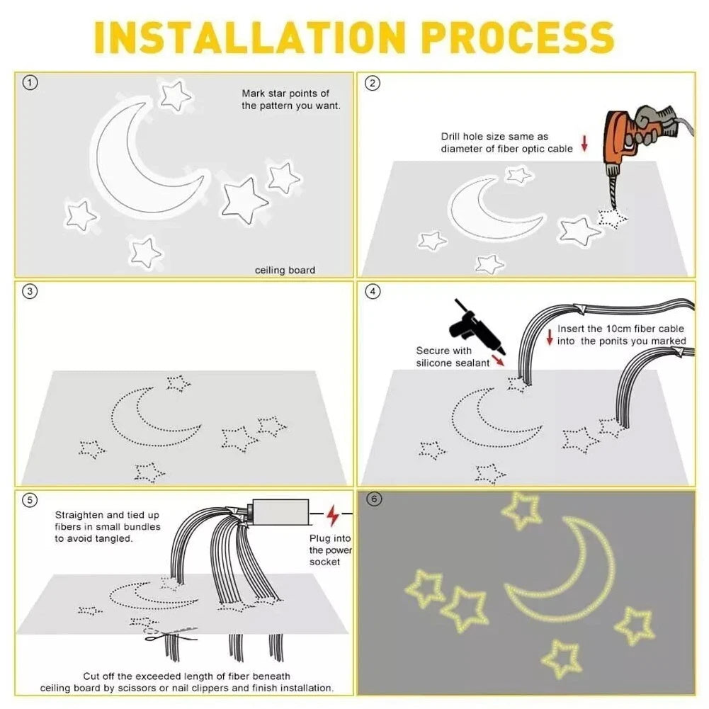 12W 16 Colors Car Roof Star Light APP Control Optic Star Ceiling Light Ambient Lamp for Starry Sky Ceiling Car