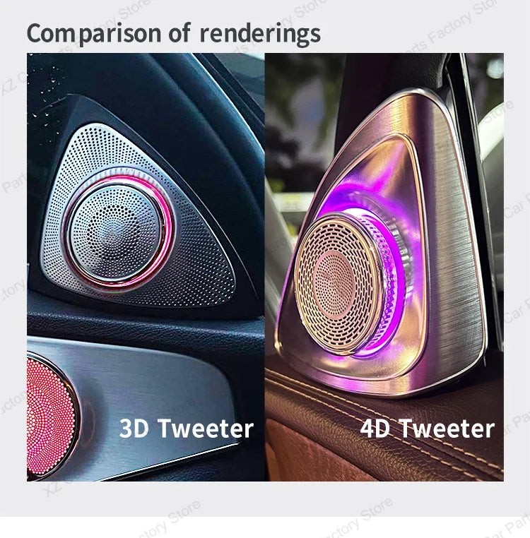 3/64 Colour Car LED Ambient Light for Mercedes-Benz C/GLC Class Coupe W205 C43 C63 X253 LED Door Speaker Cover Vents RetrofitSet