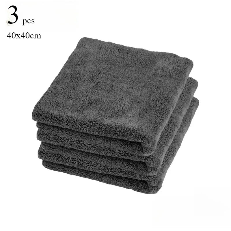 Microfiber Towel Ultra-Soft Car Washing Cloth 40x40cm Scratch-Free Drying Cloth for Car Detailing Cleaning Rag 1/2/3 pcs