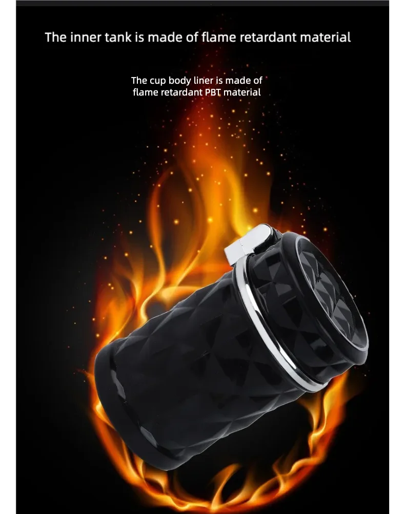 Car Cigarette Ashtray Cup With Lid With LED Light Portable Detachable Vehicle Ashtray Holder Cigarette Ashtray Auto Accessories