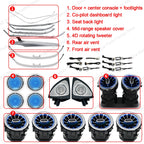 3/64 Colour Car LED Ambient Light for Mercedes-Benz C/GLC Class Coupe W205 C43 C63 X253 LED Door Speaker Cover Vents RetrofitSet