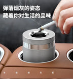 2025 new stainless steel car ashtray seal rotating car anti-ash flying cylinder large metal creative car