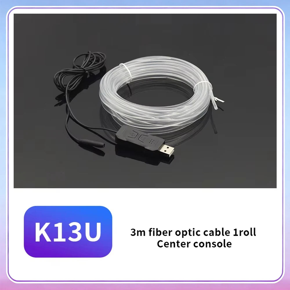 3M Car Interior Ambient LED Light Strip Invisible USB Flexible Neon Interior Lights Assembly RGB APP For Car Decoration Lighting