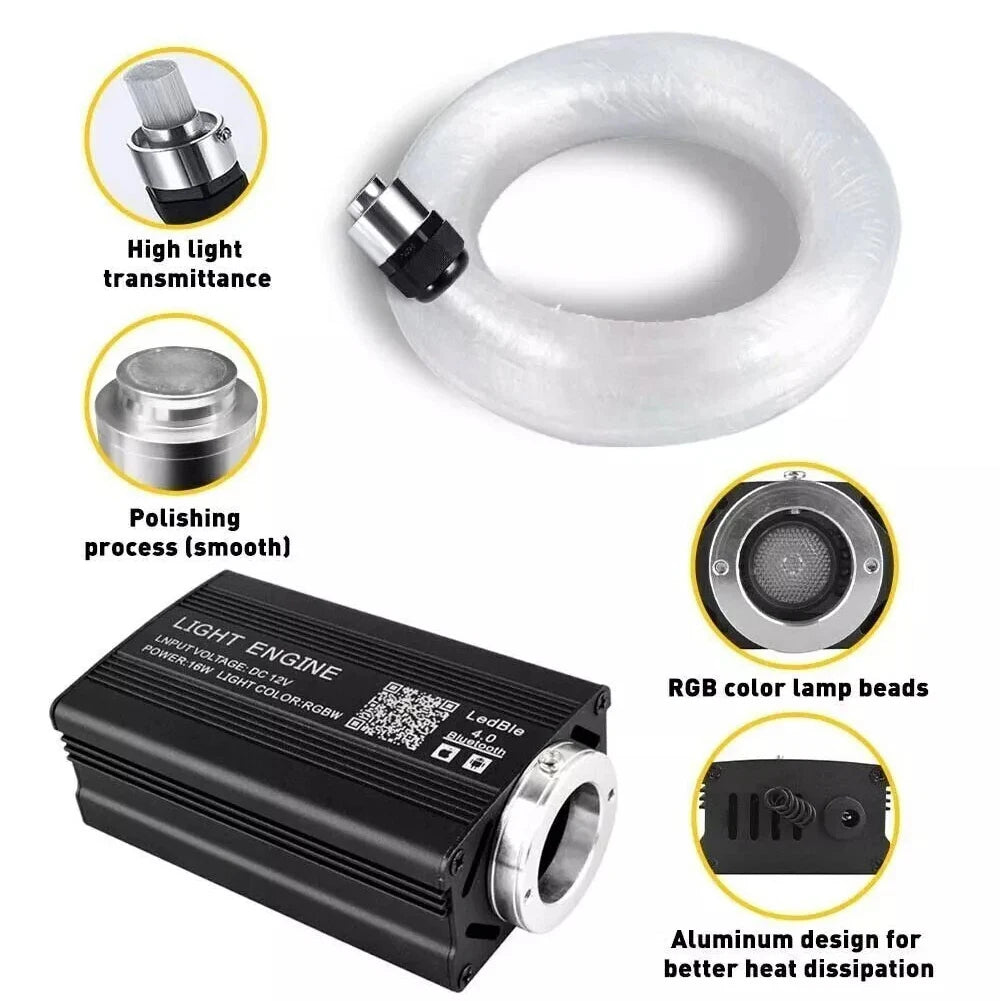 12W 16 Colors Car Roof Star Light APP Control Optic Star Ceiling Light Ambient Lamp for Starry Sky Ceiling Car