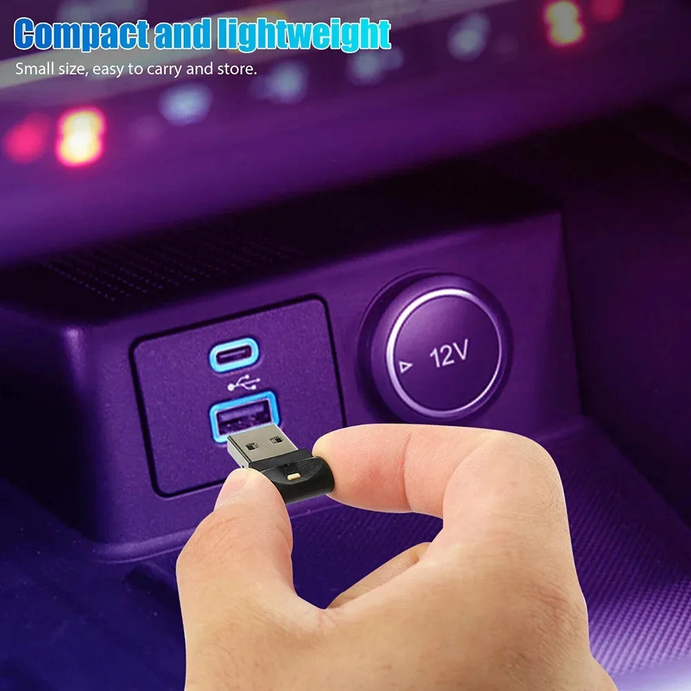 Wireless RGB Car Ambient Light, Mini USB Powered with App/Remote Control for Customizable Interior Atmosphere